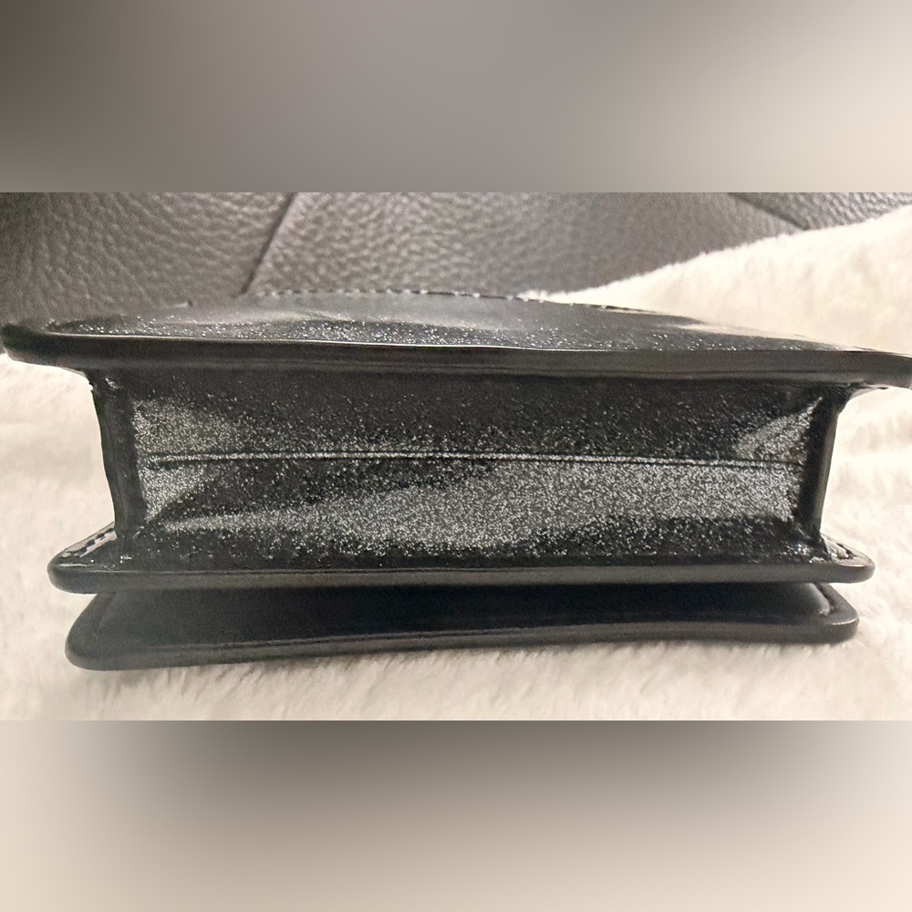 Coach Black Glitter Leather Mini Chain Crossbody / Card Holder | Authentic - Picture 6 of 15